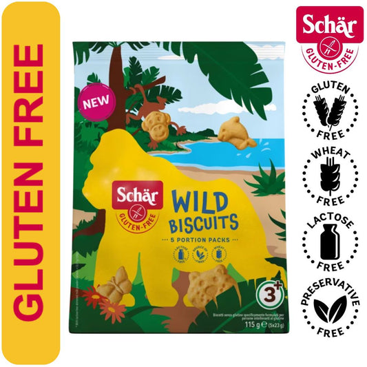 Schar Gluten Free Wild Biscuits for Kids - 115gr (5x23g)